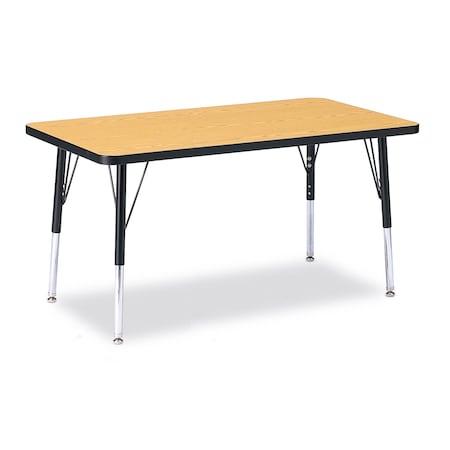 Jonti-Craft Berries Rectangle Activity Table, 24 in. x 36 in., E-height, Oak/Black/Black 6478JCE210